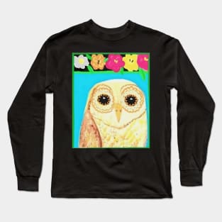 Flower Power Owl Long Sleeve T-Shirt